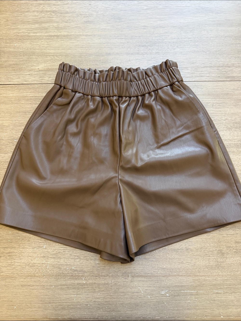 High-Waist Faux Leather Women’s Shorts